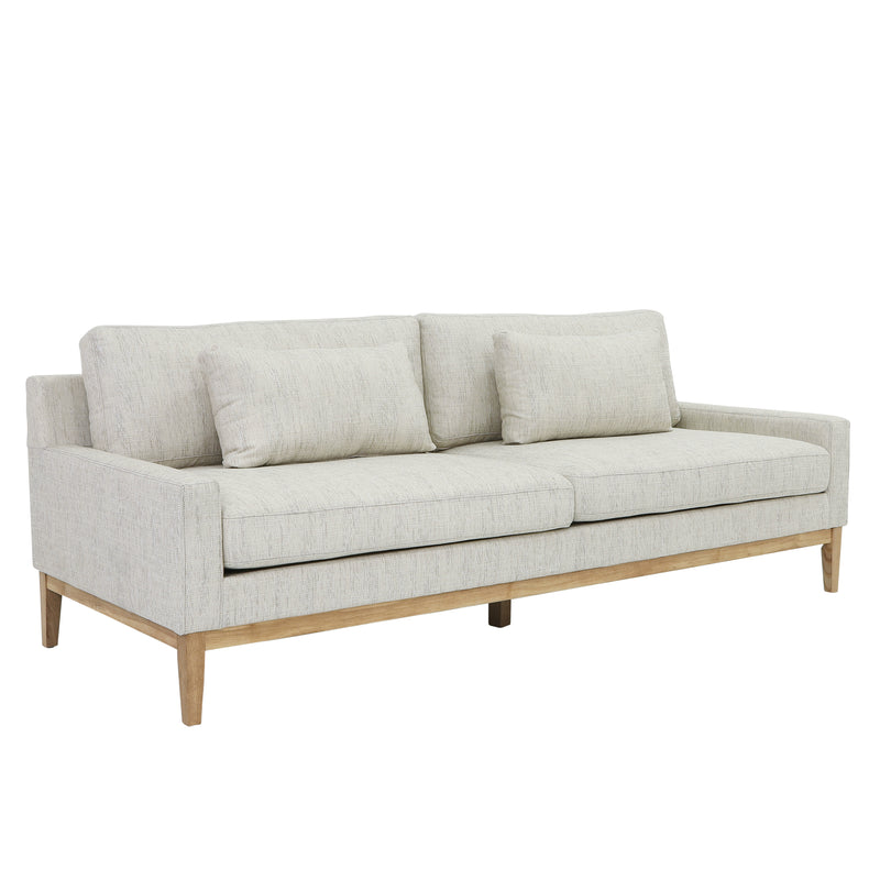 WOOD, 3-SEATER  BOLSTERED SOFA, BEIGE KD