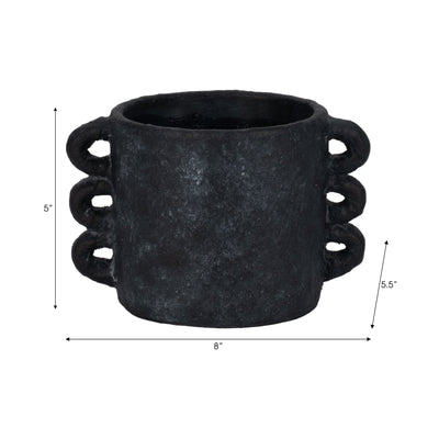 8 Arch Handle Planter, Black