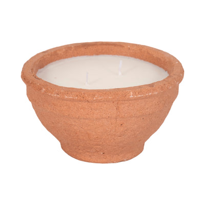 6 14 Oz Santal & Spruce Bowl Candle, Terracotta