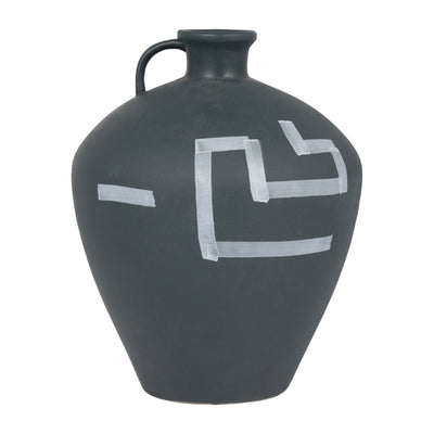 STONEWARE, 12 AZTEC JUG, GREEN