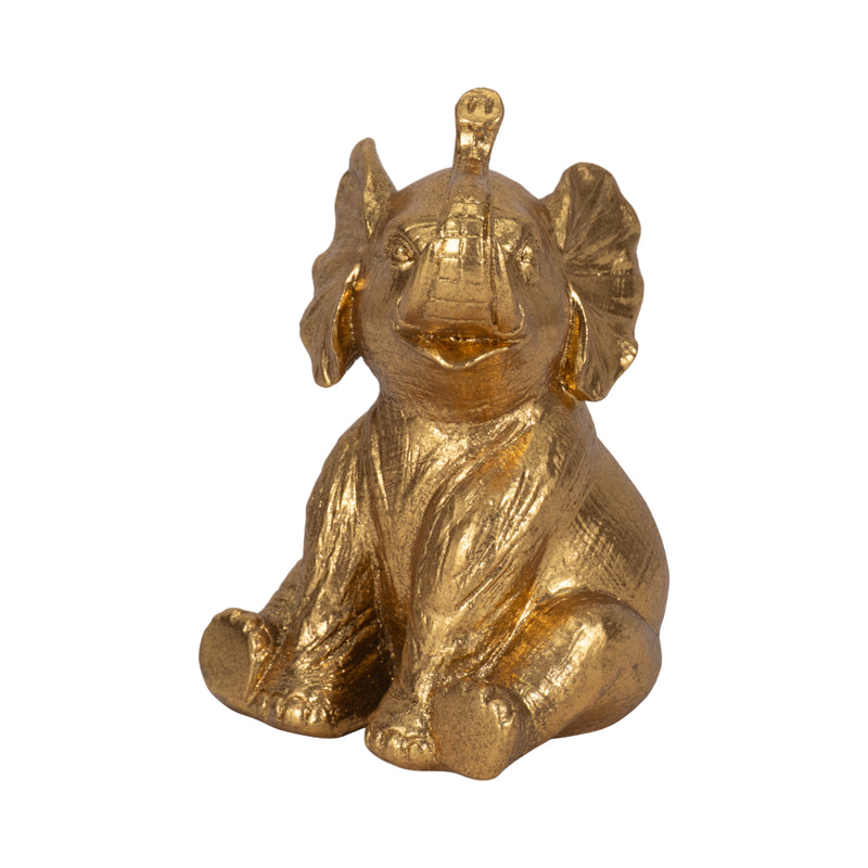 7 Sitting Elephant, Gold