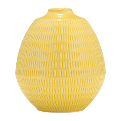 CER,7,STRIPE OVAL VASE,YELLOW