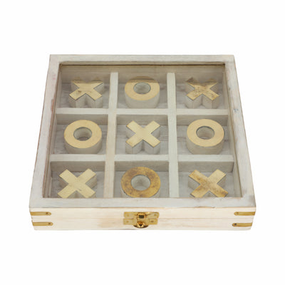 WOOD 8X8 TIC TAC TOE, WHITE