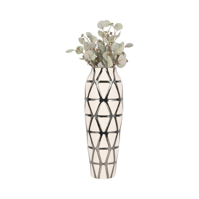 22 Fabiola Oversized Tribal Vase, Pewter