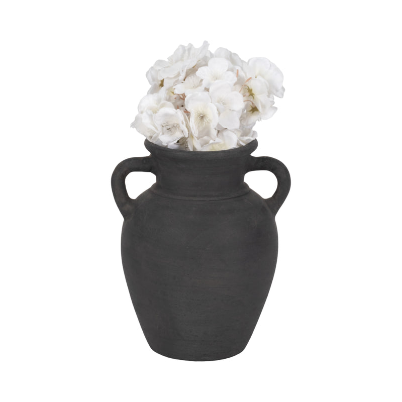 TERRACOTTA, 9 VASE WITH HANDLES, BLACK