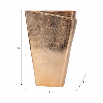 16 Balee Metal Origami Vase, Champagne