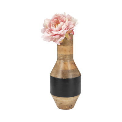 MANGO WOOD, 15 2-TONE VASE, BROWN/BLACK