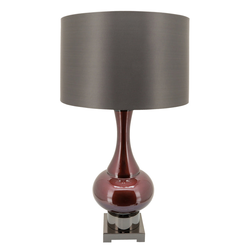 Glass 31 Genie Bottle Table Lamp, Burgundy