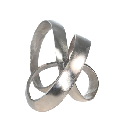 ALUMINUM KNOT SCULPTURE, 7, SILVER MATTE