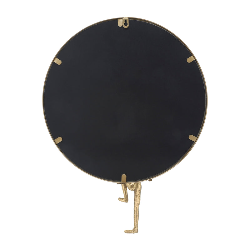 METAL, 24H, MIRROR WITH MAN DECO, GOLD