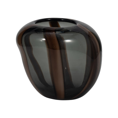 7 Bayle Small Brown Striped Glass Vase