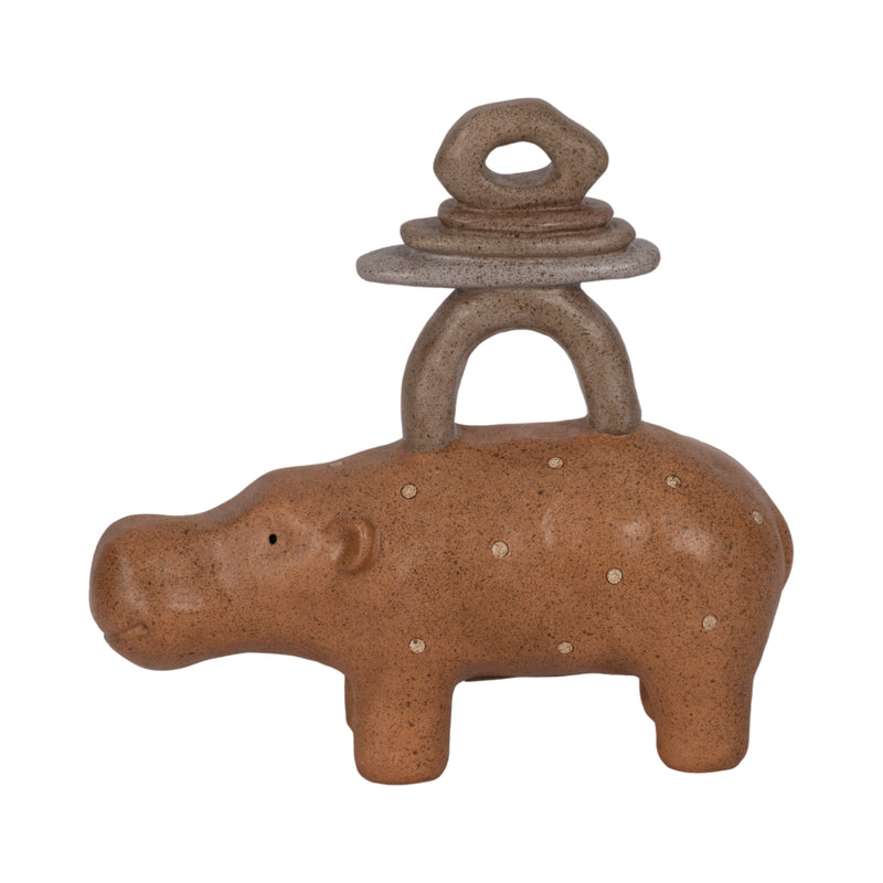 8 Hippo With Stacked Stones, Multi