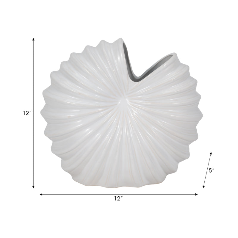 CER, 12 SHELL VASE, WHITE