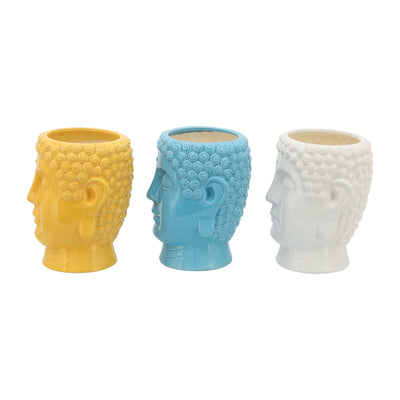 S/3 Buddha Citronella Candle, 8.5 Multi 40oz