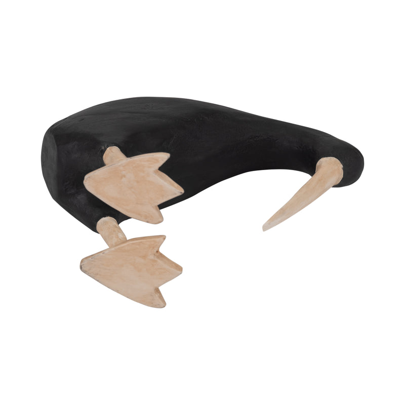 Wood, 7 Kiwi Bird W/ Natural Legs, Black