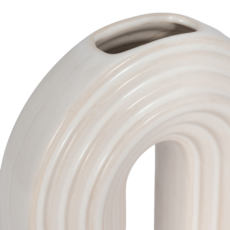 8 Oval Arch Vase, Ivory