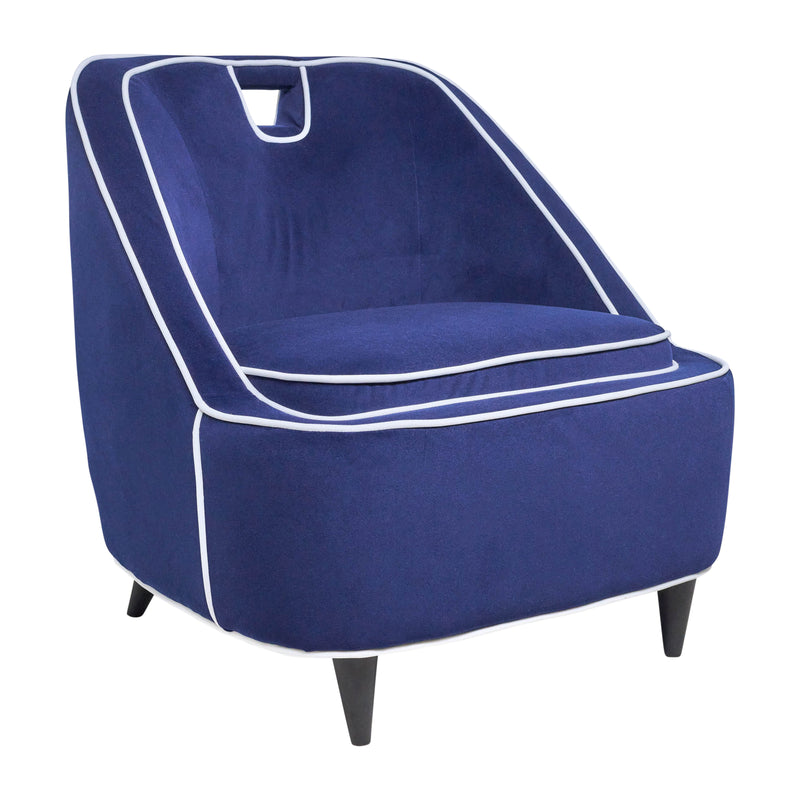 TWO-TONED ACCENT CHAIR - DARK BLUE  KD