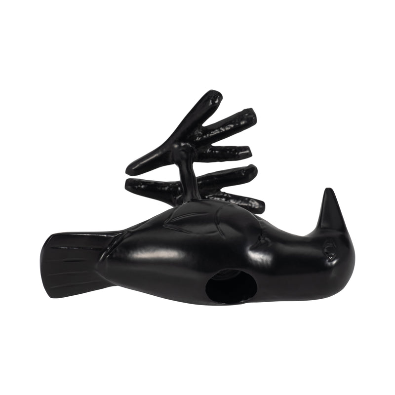 6 Crow Taper Candle Holder, Black