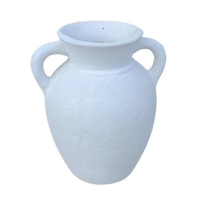 9 Vase With Handles, Paper Mache, White