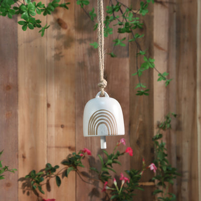 Cer, 4 Hanging Bell Rainbow, White/Beige