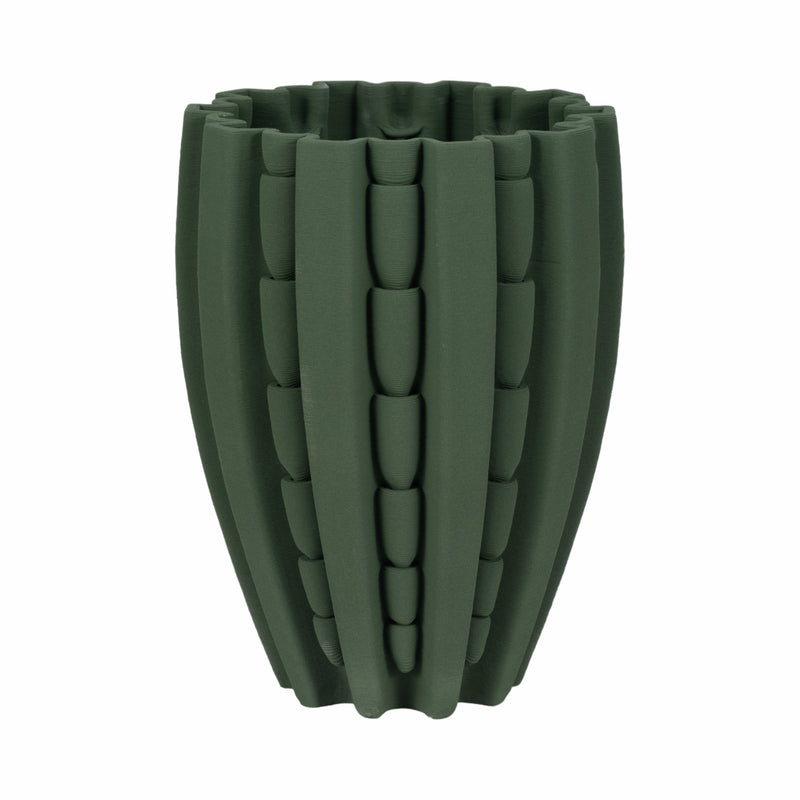 11 LAKELAND 3D PRINTED VASE, GREEN