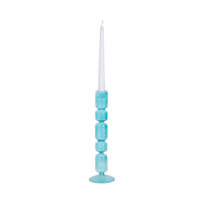 12 Mixed Bubble Taper Candleholder, Blue