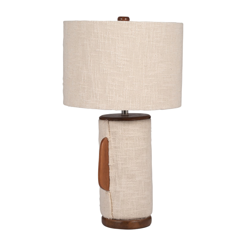 24 Ecomix Fabric Lamp With Wood, Ivory