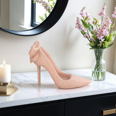 9 Laxmi Pink Quartz Resin High Heel Statuary