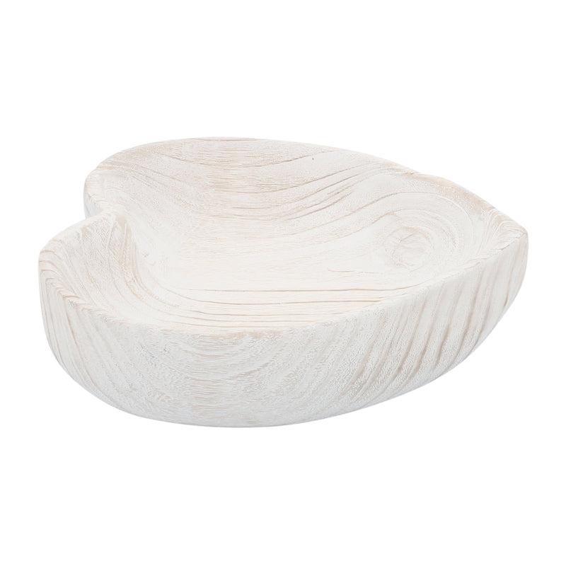 WOOD, S/2 9/10 HEART BOWLS, WHITE