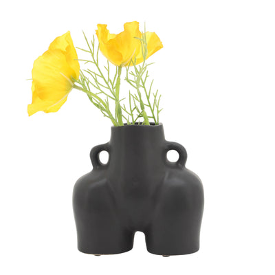 CER, 6 HALF BODY VASE, BLACK