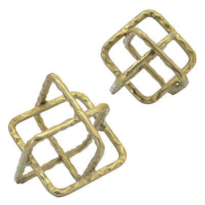 Metal 7 Square Orbs, Gold