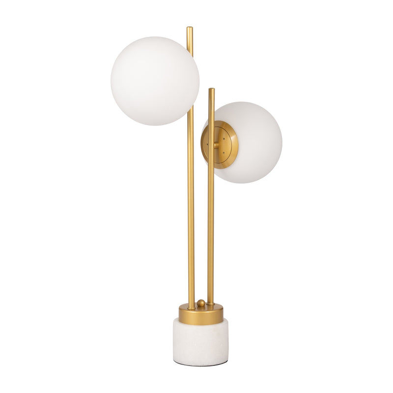 Glass/brass 23 Double Diffuser Table Lamp, Gold