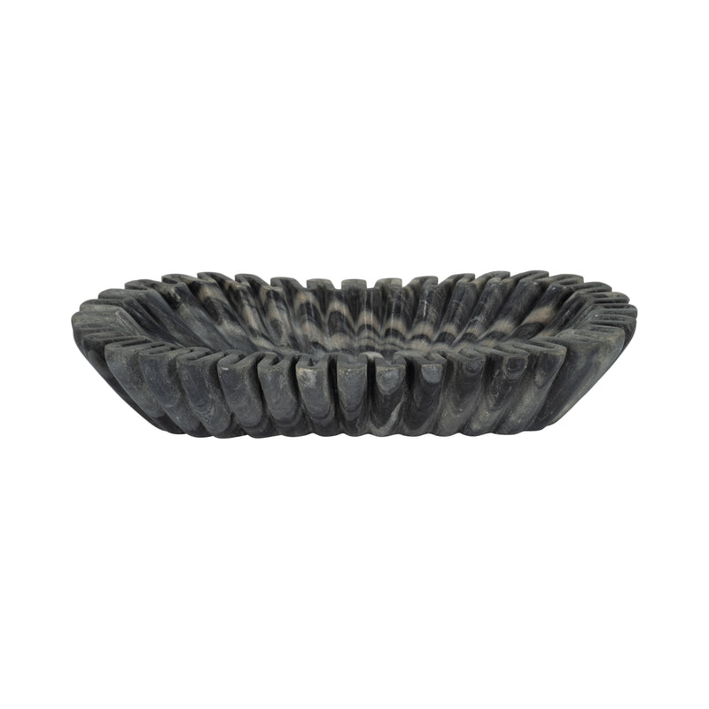 16 Arkin Wavy Marble Bowl, Gray