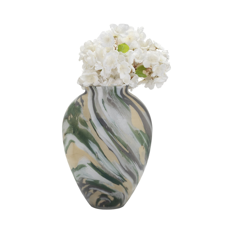 Marco Glass, 12 Marbled Look Vase, Multi