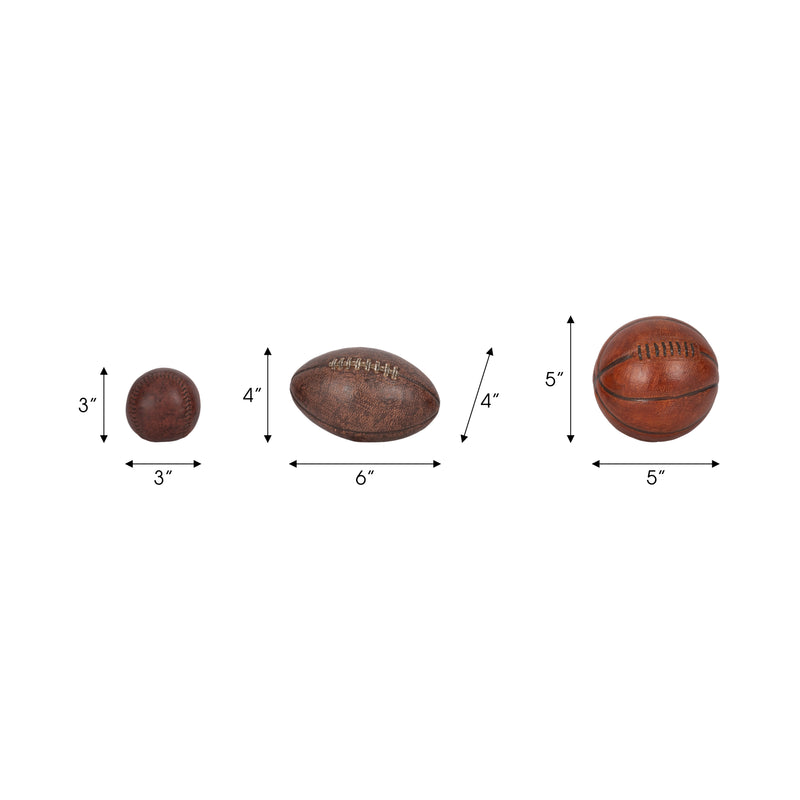 S/3 3/5/6 Sports Ball Objects, Multi