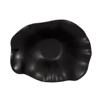 18 Ruffled Edge Bowl Matte Finish, Black