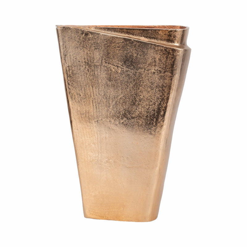 16 Balee Metal Origami Vase, Champagne