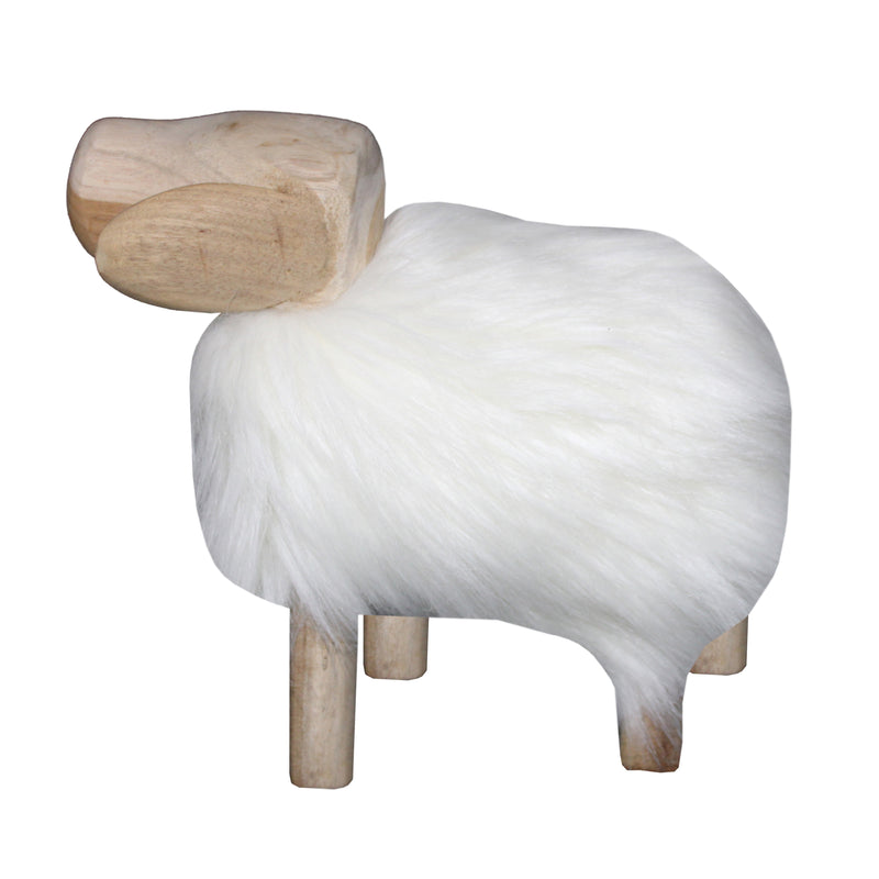 12 Faux Fur Sheep, White/natural