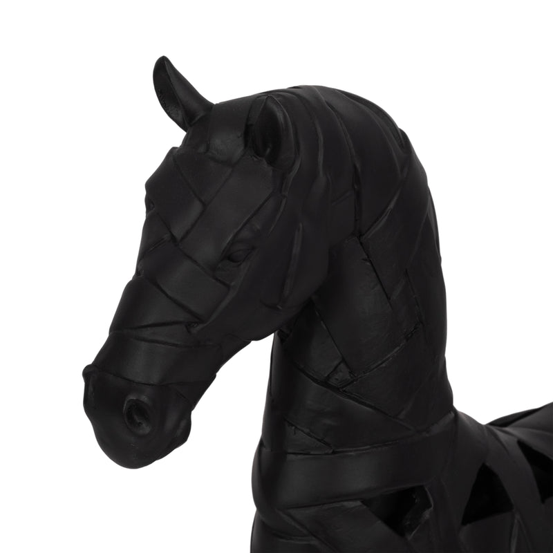 17 Horse Sculpture On Base, Black