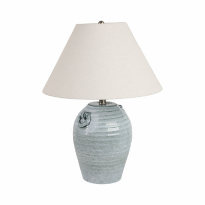 24 Jug Table Lamp With Handles Tapered Shade,blue