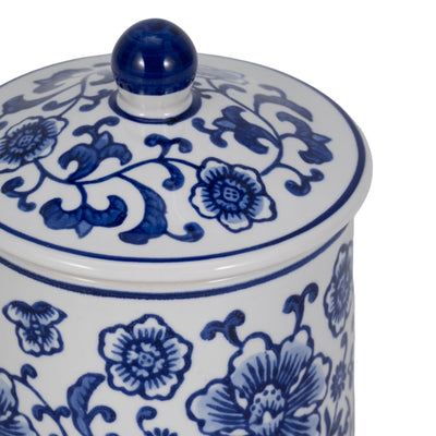 Cer, 6 8oz Chinoiserie Scntd Candle W/lid,wht/blu