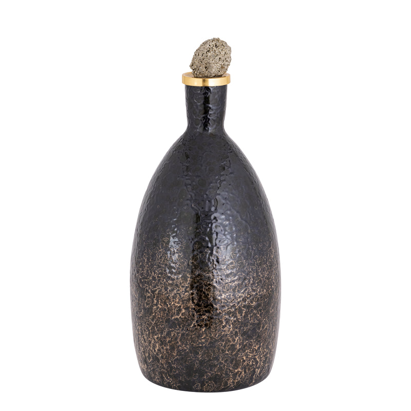 20 Arielle Large Pyrite Stone And Glass Bottle