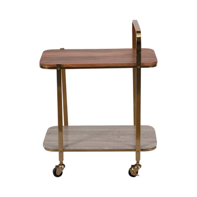 31 MARBLE SHELF BAR CART, GOLD KD