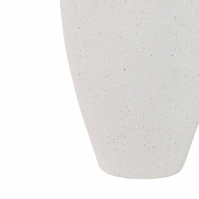 15x8 Textured Organic Vase Reactive Inside, White