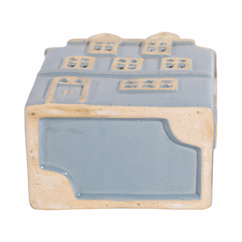 8x5 Homestead House Tealight Holder, Blue