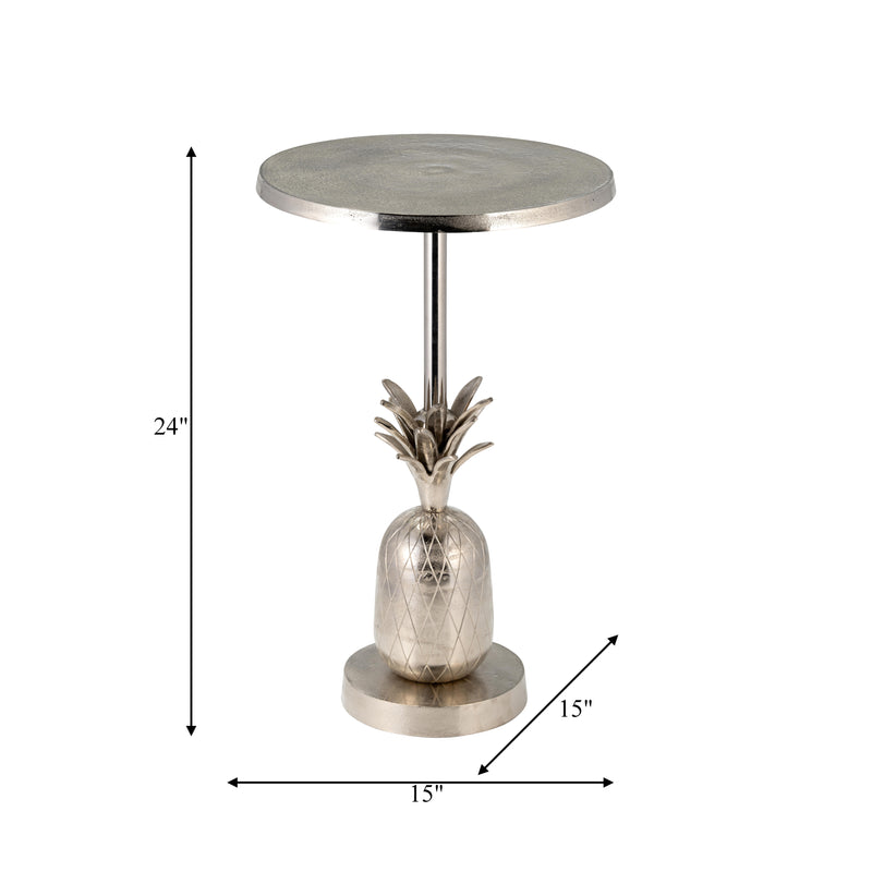 METAL, 15D/24H, SILVER PINEAPPLE SIDE TABLE, KD