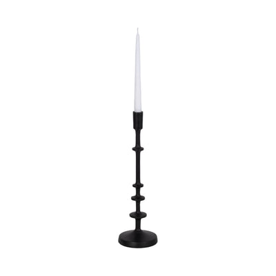 METAL, 13H TAPER CANDLE HOLDER, BLACK