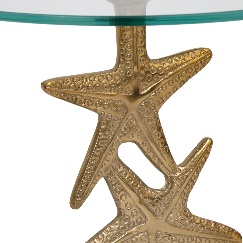 Metal/glass 15d/25h,gold Starfish Sidetable Kd