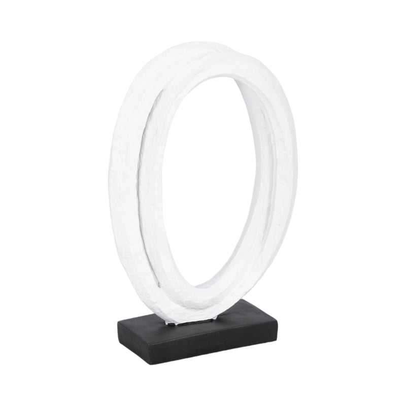 11 Oval Loops Sculpture Volcano Texture, White/bl