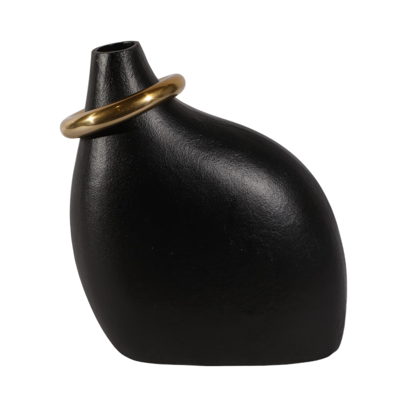 14 Rouen Small Black Vase With Ring